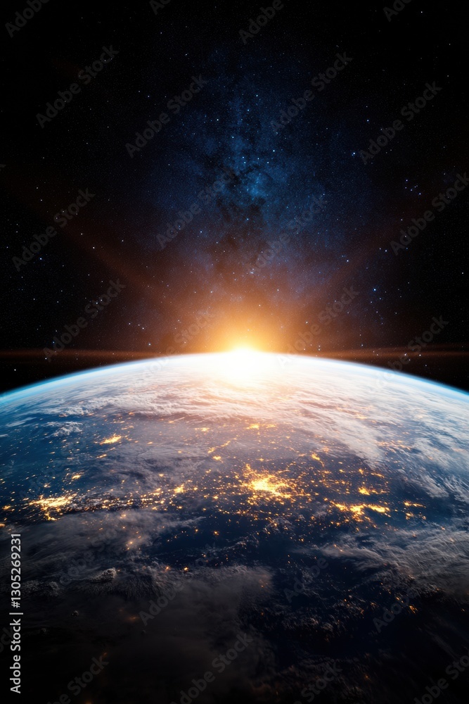 Aufkleber quantum connectivity epic earth visualization revealing global network infrastructure through celest