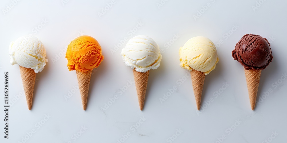 Poster minimalist flavor symphony precision-crafted ice cream design showcasing color gradient artistry for