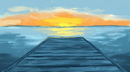 Obraz premium Serene Sunset Dock.