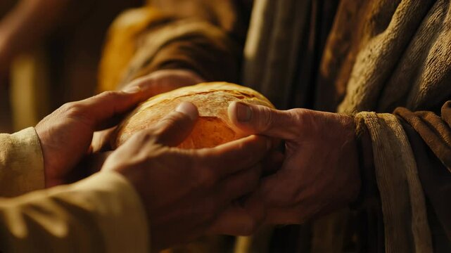 Jesus offers bread to the needy a biblical narrative on compassion and charity for the hungry

