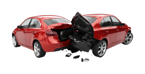 Comprehensive analysis of car crashes isolated on transparent background png