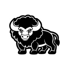 vector illustration of a tribal bison
