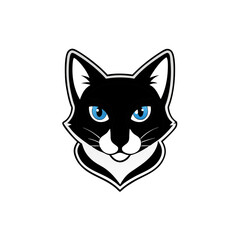 black and white cat vector
