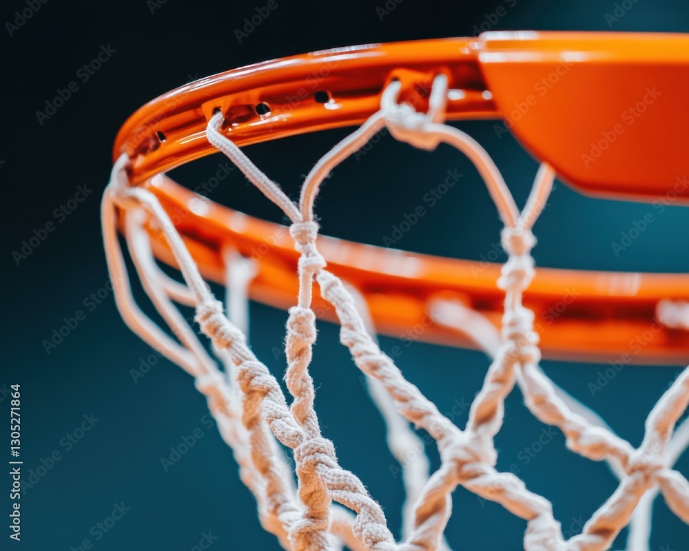 Leinwandbilder hyper-dynamic basketball performance imagery micro-detailed net texture capturing athletic precision