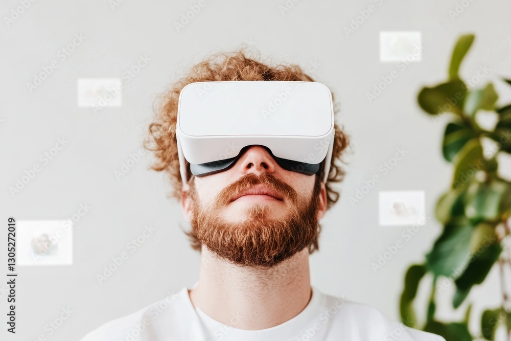 Poster immersive digital frontier next-gen virtual reality experience blending minimalist tech, creative ex