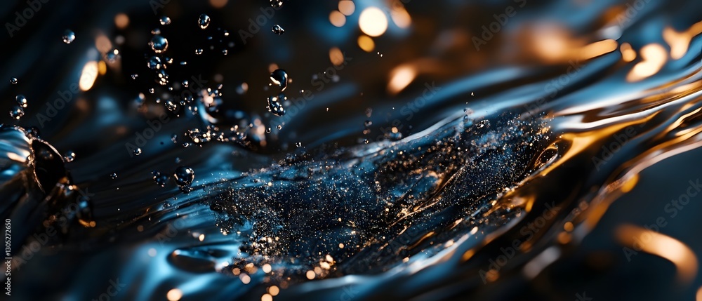 Aufkleber captivating fluid dynamics mesmerizing waterscape filled with vibrant splashes and glittering reflec