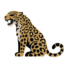 jaguar animal, predator, wild animal, art illustration, vector