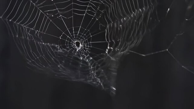 Glimmering Spider Web in Motion