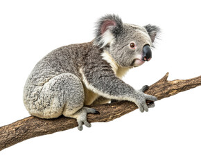 Fototapeta premium Koala walking in nature conservation isolated on transparent background png
