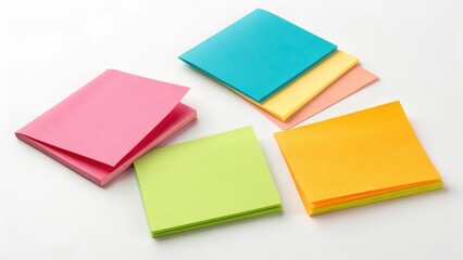 Colorful Sticky Notes on White Background
