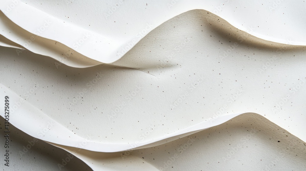 Poster elegant textured background of soft white paper waves with subtle black speckles for creative design