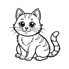 Obraz premium A cute, chubby kitten vector art Illustration ideal for coloring