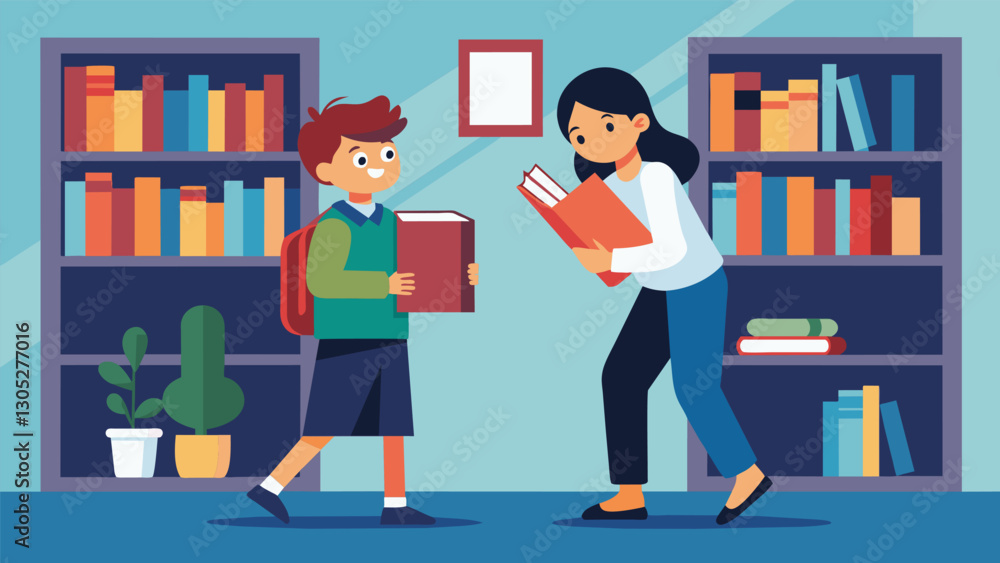 Poster the smell of fresh paint lingers in the air of the newly renovated library where a shy student timid