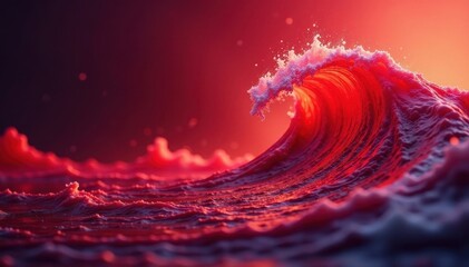 Fototapeta premium Abstract red wave, swirling motion, vibrant energy, whirlpool, color, energy