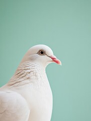 Obraz premium Serene Spring Equinox Minimalism White Dove Symbolizing Renewal, Peace, and Sustainable Wellness in Contemporary Lifestyle Design