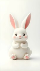 Obraz premium white rabbit on white background