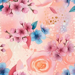 花柄イラストの背景画像