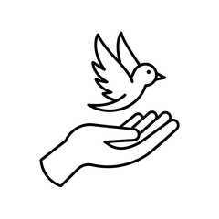 Obraz premium dove with peace sign