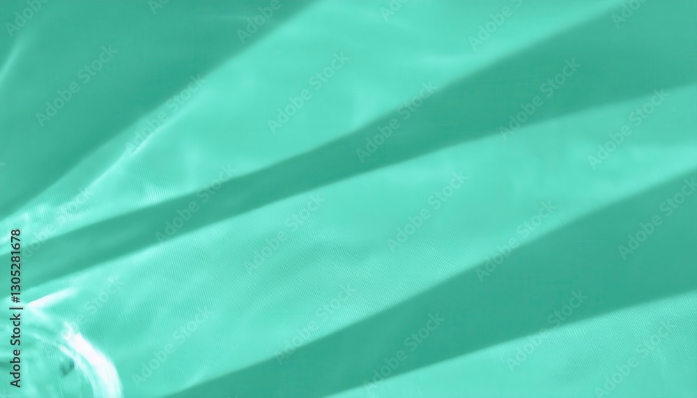 Poster soft abstract reflection of water in a glass with turquoise light, modern minimal background for des