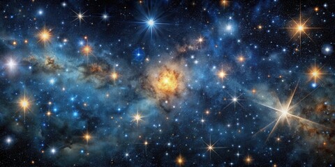 Obraz premium Deep space background with countless stars and constellations against a mysterious black canvas, cosmos, galaxy, cosmos