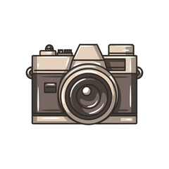 Vintage Retro Camera Full Color Illustration