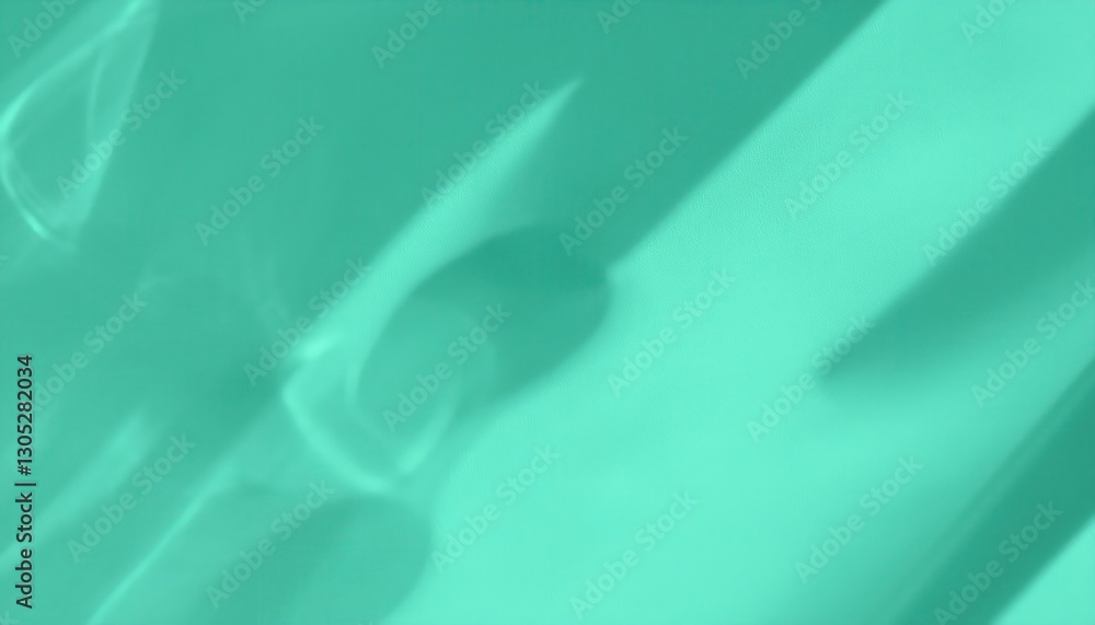 Poster soft abstract reflection of water in a glass with turquoise light, modern minimal background for des