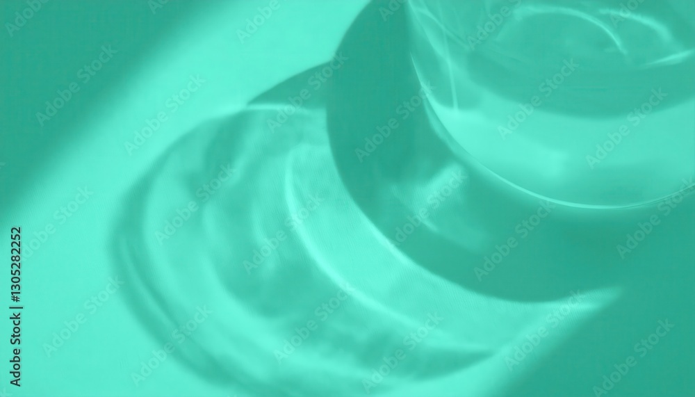 Poster soft abstract reflection of water in a glass with turquoise light, modern minimal background for des