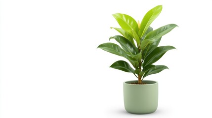 Lush green plant in a pot, touch of nature for your home decor green