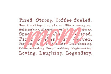 Mothers Day Mama Mom words SVG T Shirt Design