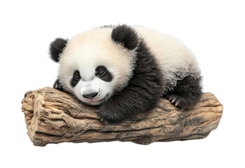 Fototapeta premium Playful giant panda in cute animal isolated on transparent background png