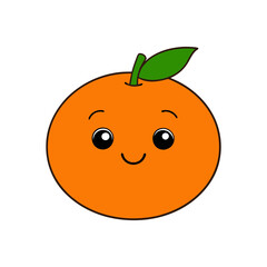 Cute clementine cartoon vector
