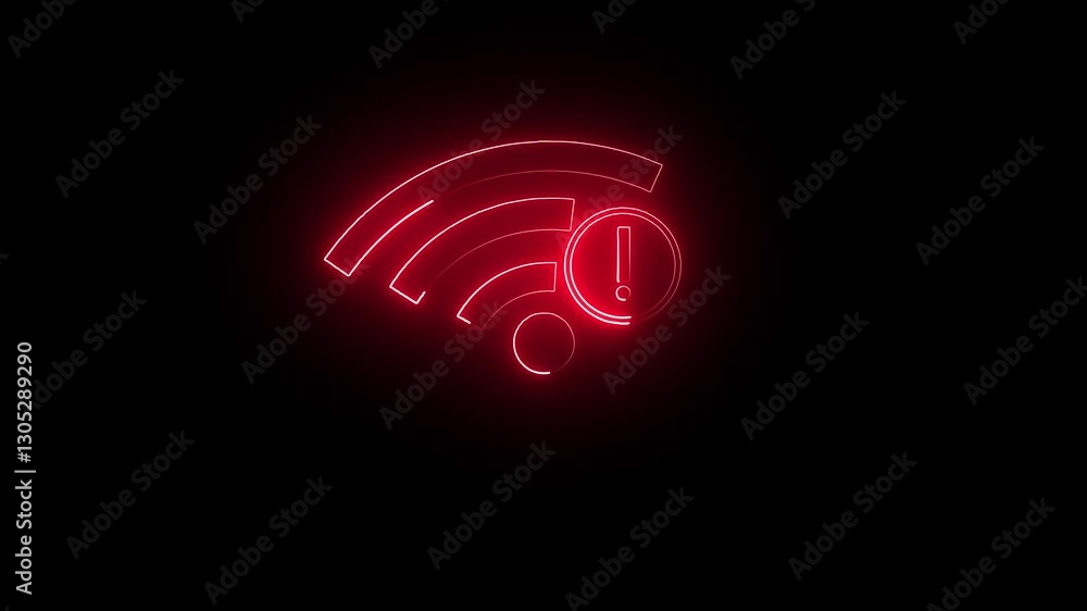 Poster poster no wifi signal, connection,glowing neon no wifi symbol and no internet sign. no wireless wifi