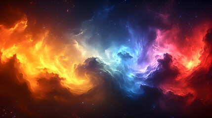Fototapeta premium Cosmic Nebulae, Fiery and Frozen Gas Clouds in Space