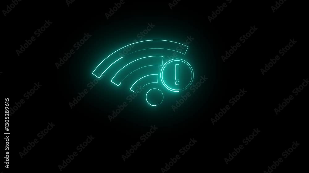 Poster poster no wifi signal, connection,glowing neon no wifi symbol and no internet sign. no wireless wifi