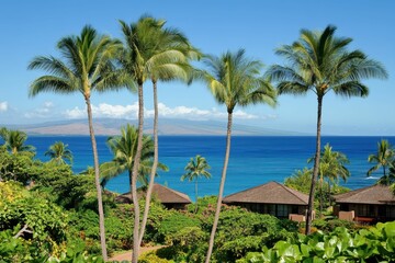 Obraz premium Lanai Bay Overlook at Hulopoe (Sharks) Bay, Puupeha, Lanai, Hawaii, USA