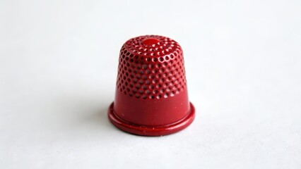 Red Thimble on White Background