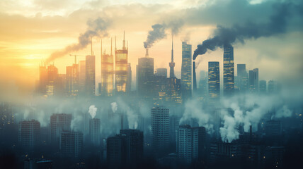 Fototapeta premium Exploring the powerful dynamics of the oil and gas economy in an industrial city