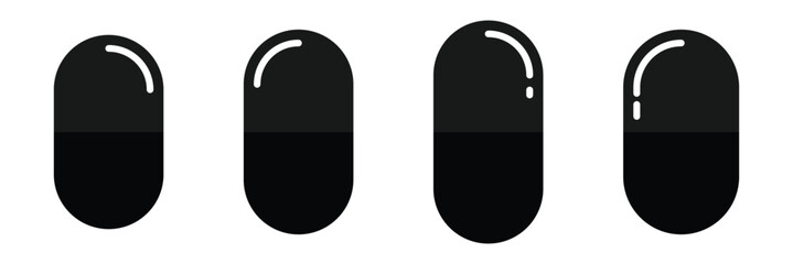 Capsule Icon in Flat Style. Medicine Pill Capsule Icon for Health, Pharmacy, and Medical Use.