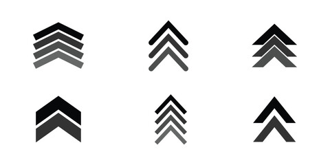 Collection of swipe up icons, Swipe up, Swipe icon set, Modern swipe up buttons isolated on white background.