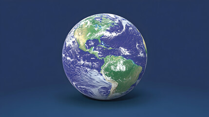 Fototapeta premium Earth globe, detailed view, on a plain background
