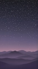 Starry night sky with a gradient of dark purple hues. Dreamy, celestial background perfect for space, astronomy, or fantasy themes.