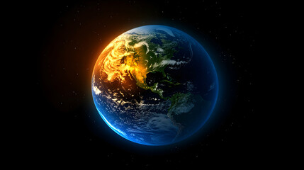 Fototapeta premium Earth in Space, Illuminated