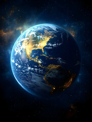 Fototapeta premium Earth in Space, Night View
