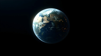 Fototapeta premium Earth in Space, Night/Day View