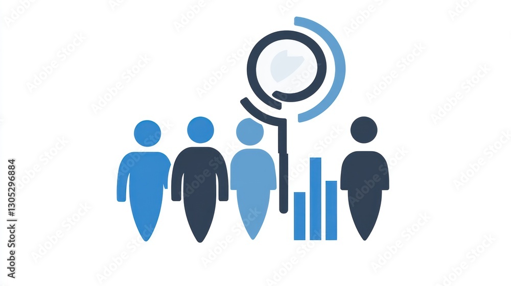 Poster abstract graphic of people and data analysis. possible use business presentation or educational mate
