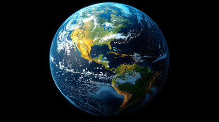 Earth's Americas Hemisphere in Space