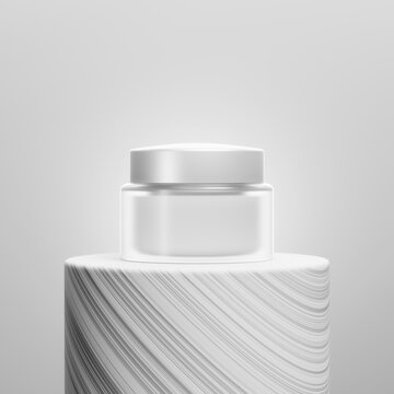  Realistic Cosmetic jar for face cream or Cosmetic product On white Background 3d render