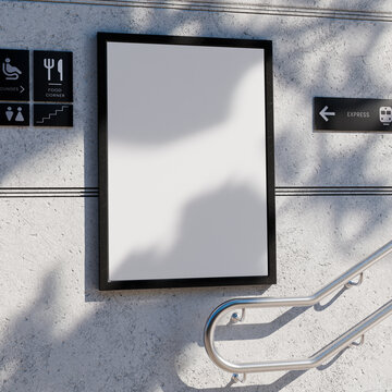 Realistic Subway signbroad for mock-ups, 3d render.