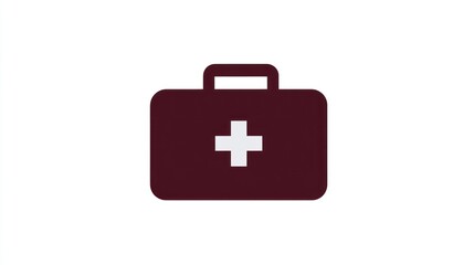 Fototapeta premium Medical First Aid Kit Icon on White Background