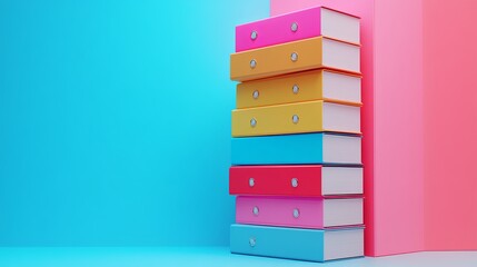 Stacked legal files with neatly arranged folders on a clean desk digital